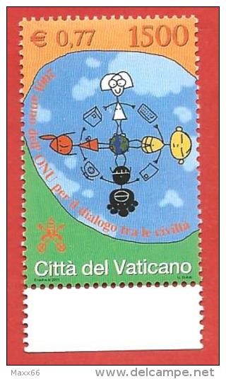 VATICANO MNH - 2001 - Anno Dell'ONU Per Il Dialogo Tra Le Civiltà - € 0,77 - £ 1500 - S. 1230 - Gebraucht