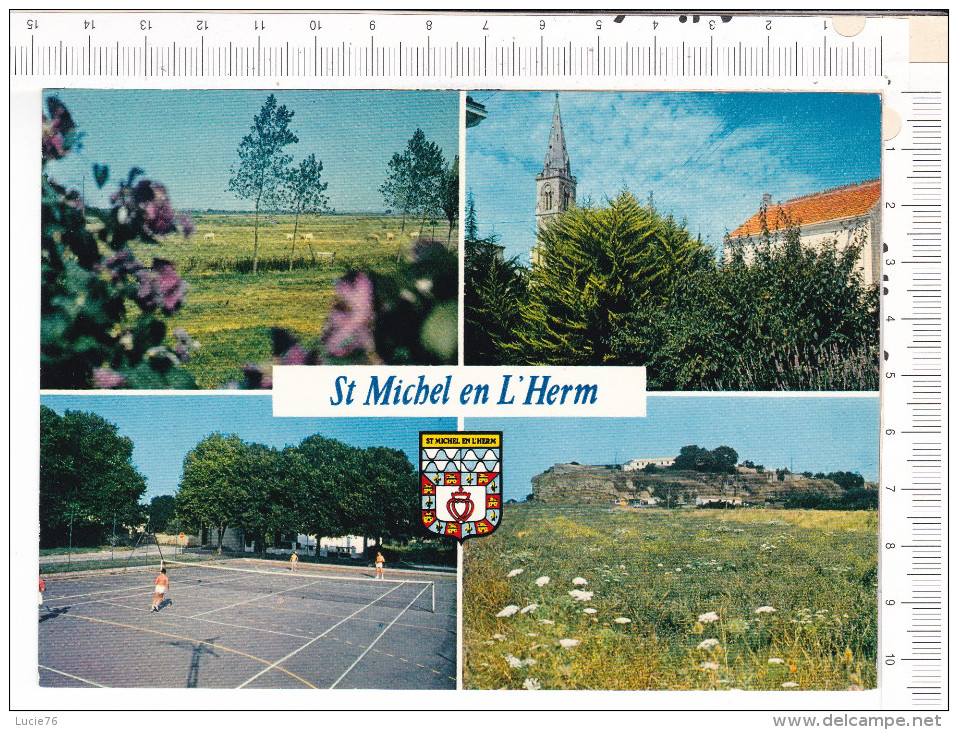 ST MICHEL EN L  HERM  -   4  Vues  :  Eglise  -  Marais  -  Tennis  -  Rocher De La Dive - Saint Michel En L'Herm