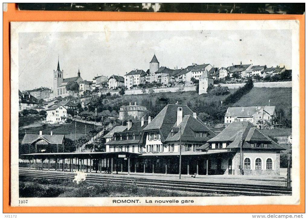 FRT-14  Romont, La Nouvelle Gare. Chemin De Fer. Circulé - Romont