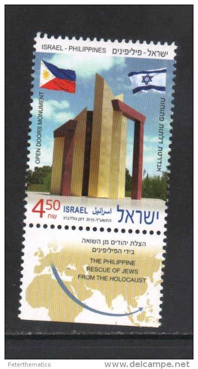 ISRAEL, 2015, MNH, JOINT ISSUE WITH THE PHILIPPINES, FLAGS, HOLOCAUST,1v - Gezamelijke Uitgaven