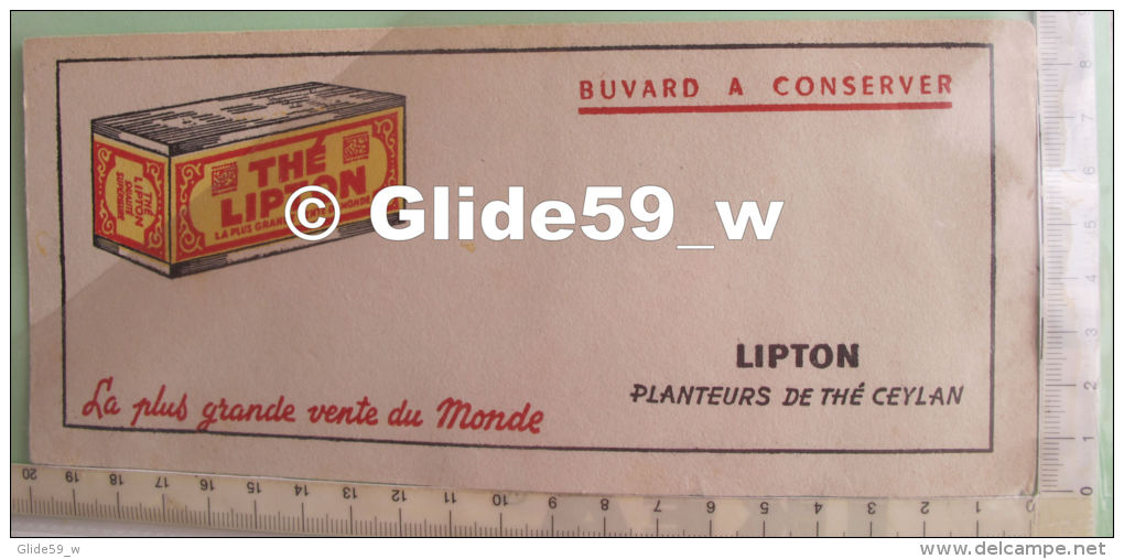 Buvard LIPTON - Planteurs De Thé Ceylan - La Plus Grande Vente Du Monde - Café & Thé