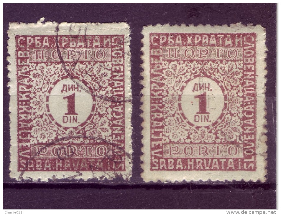 PORTO-NUMBERS-1 DIN-VARIETY-SHS-YUGOSLAVIA -1921 - Portomarken