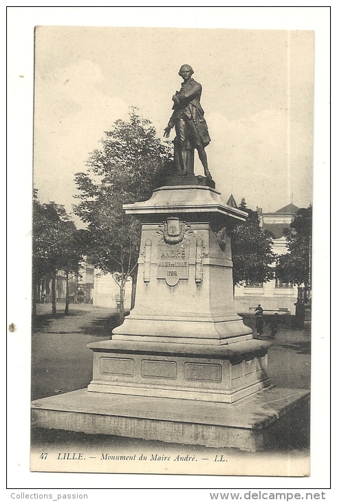 Cp, 59, Lille, La Statue Du Maire André - Lille