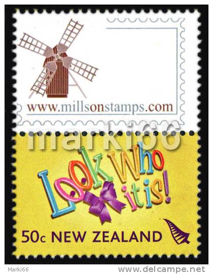 New Zealand - 2009 - Greetings - "Look Who It Is" - Www.millsonstamps.com Logo - Mint Stamp With Personalized Coupon - Ungebraucht