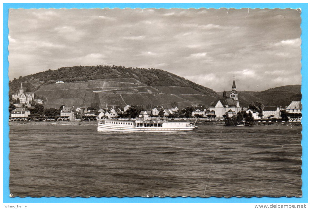 Bad Hönningen - S/w Ortsansicht 1 Mit Schiff Ausflugsdampfer - Bad Hoenningen