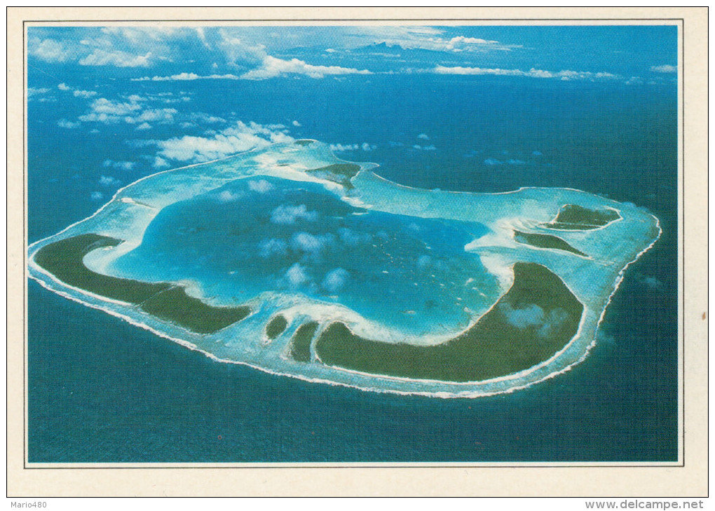 POLINESIA   ATOLLO  DI  TETIAORA        (NUOVA CON DESCRIZIONE DEL SITO SUL RETRO) - Polinesia Francese