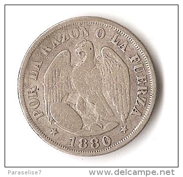 CHILI 20 CENT 1880  ARGENT - Chile