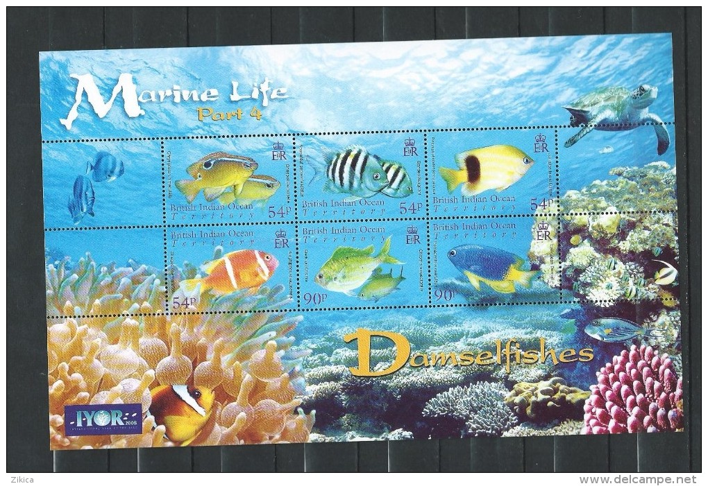 British Indian Ocean Territory 2008 Damselfishes Marine Life Part 4 MNH CV £9.50 - Territoire Britannique De L'Océan Indien