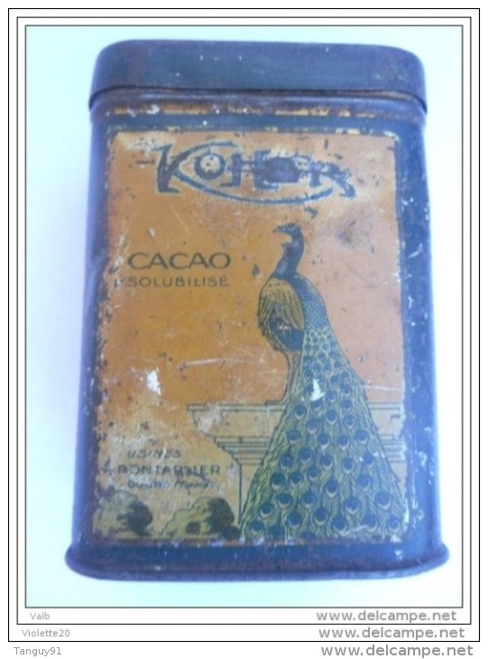 BOITES PUBLICITE ; CACAO KOHLER . Usine Pontarliers (doubs). 7cm X 5cmX H9 Cm - Boîtes