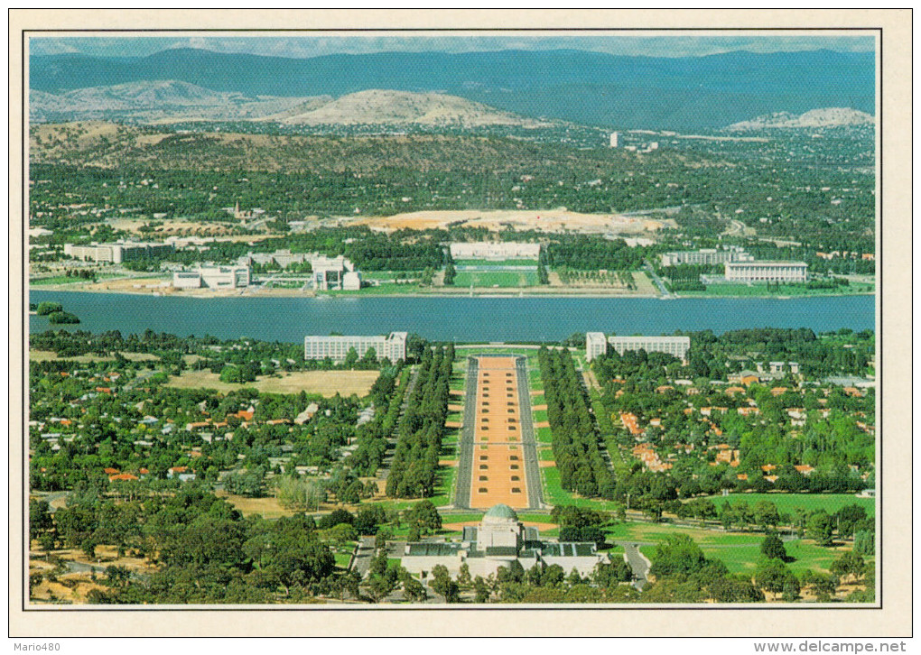 AUSTRALIA   CAMBERRA:  VEDUTA SUL TRIANGOLO PARLAMENTARE     (NUOVA CON DESCRIZIONE DEL SITO SUL RETRO) - Canberra (ACT)
