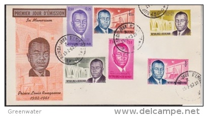 Burundi 1963 Prince Louis Rawagasore 6v On FDC (F3189) - Gebruikt