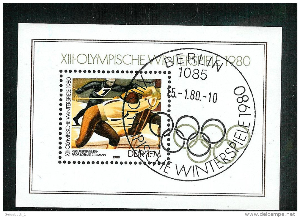 DDR 1980: Mi.-Nr. 2482 Block 57: Olyp.Winterspiele   Ersttags-Stempel - 1981-1990
