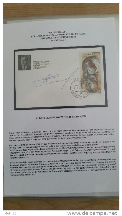 Gedenkblatt Mit Unterschrift Alexei Stanislawowitsch Jelissejew  Sowjetischer  Kosmonaut - Altri & Non Classificati