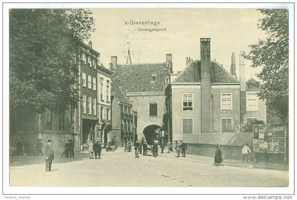 DEN HAAG *  GEVANGENPOORT * ZUID HOLLAND * ANSICHTKAART * POSTCARD * CPA * GELOPEN IN 1916 > FRANEKER * NVPH 51 (3585p) - Den Haag ('s-Gravenhage)