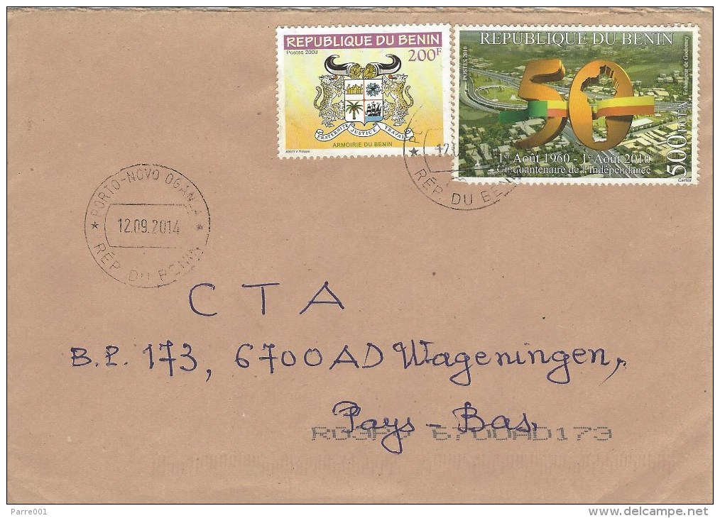 Benin 2014 Porto Novo Oganla Independence 500f Armory Cat Leopard 200f Cover - Benin – Dahomey (1960-...)