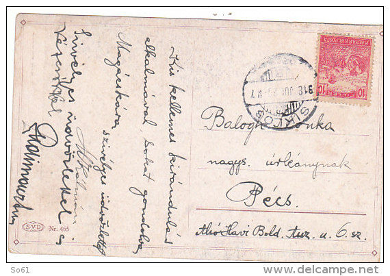 4051.   Sein Goldfisch - Ruab Gnischat - Siklos Pecs Hungary Stamp - 1918 - Small Format - Gnischaf, Ruab