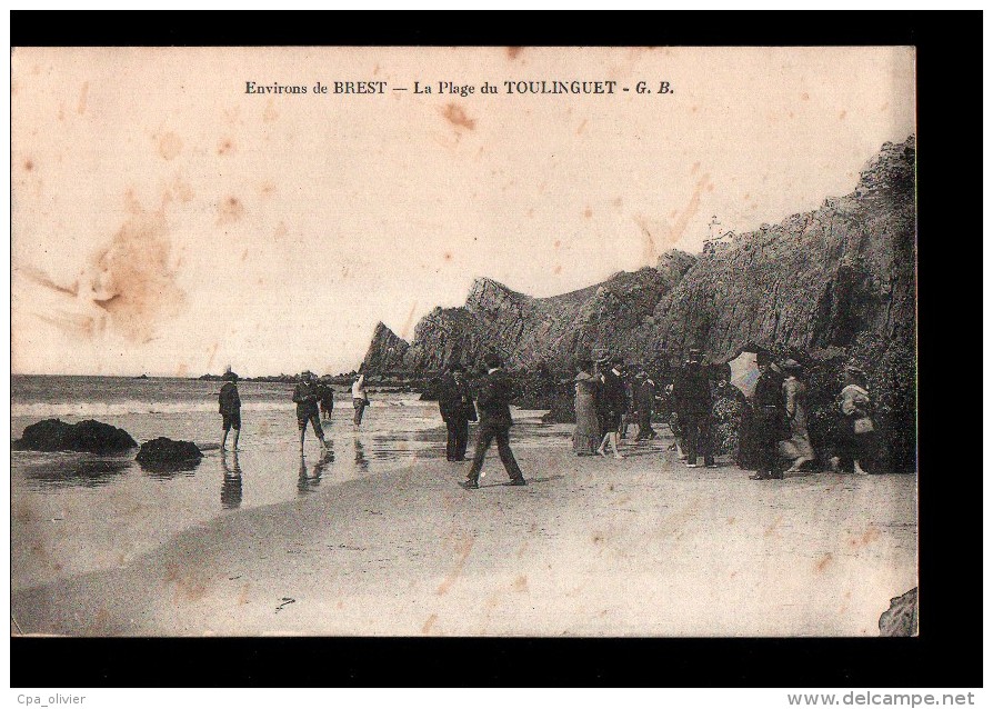 29 CAMARET SUR MER Plage De Toulinguet, Animée, Ed GB, Environs De Brest, 190? - Camaret-sur-Mer