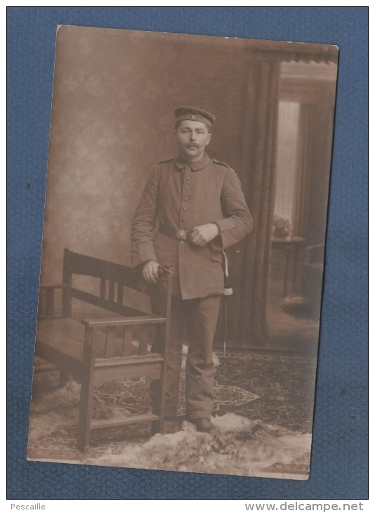 MILITARIA WW1 ? - CARTE PHOTO D´ UN MILITAIRE ALLEMAND - FRANZ BÜCHELER FOTO WEISSENBURG I ELSASS - WISSEMBOURG - Uniformen