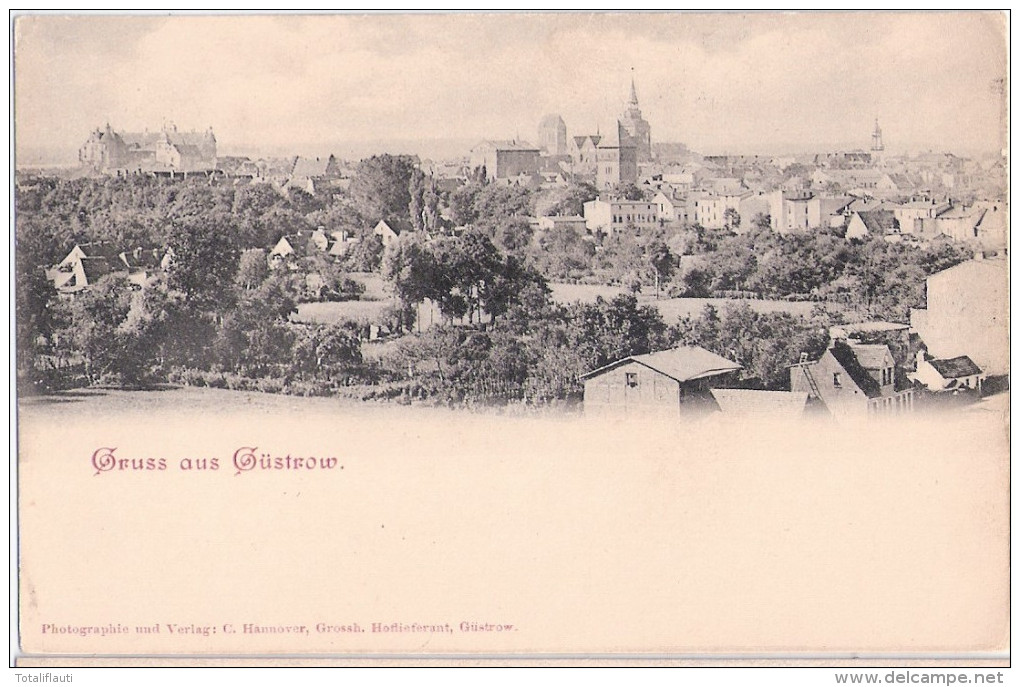 GÜSTROW Panorama Um 1905 Ungelaufen Ungeteilte Rückseite - Guestrow