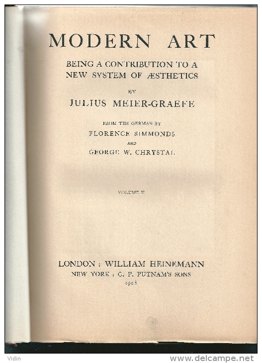 MODERN ART Julius Meier-Graefe T.2 - Histoire De L'Art Et Critique