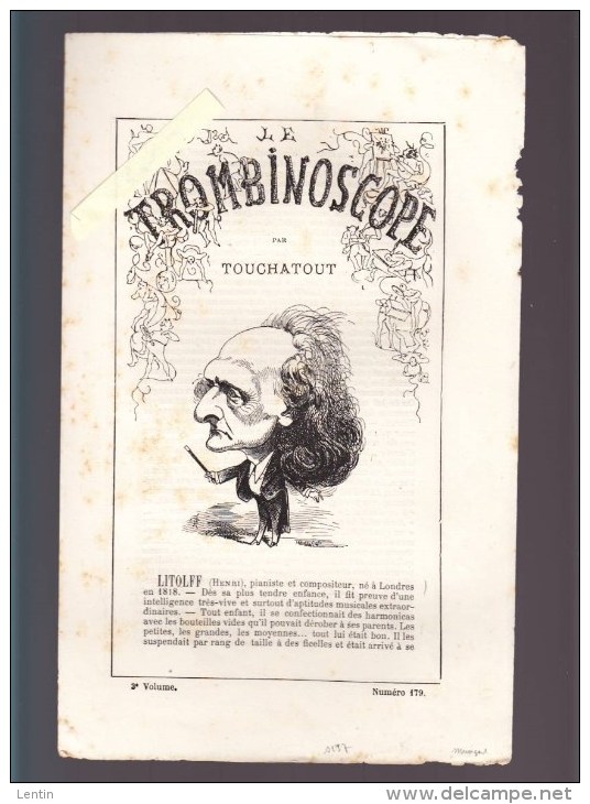 Musique - Henri Litolff, Pianiste, Compositeur Né A Londres - Portrait Charge Du Trombinoscope De 1875 - Non Classés