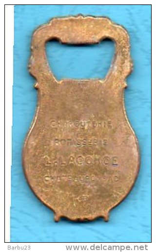 DECAPSULEUR HENRI IV ROI DE FRANCE Metal Jaune Charcuterie Lagorce Chateauponsac - Flaschenöffner