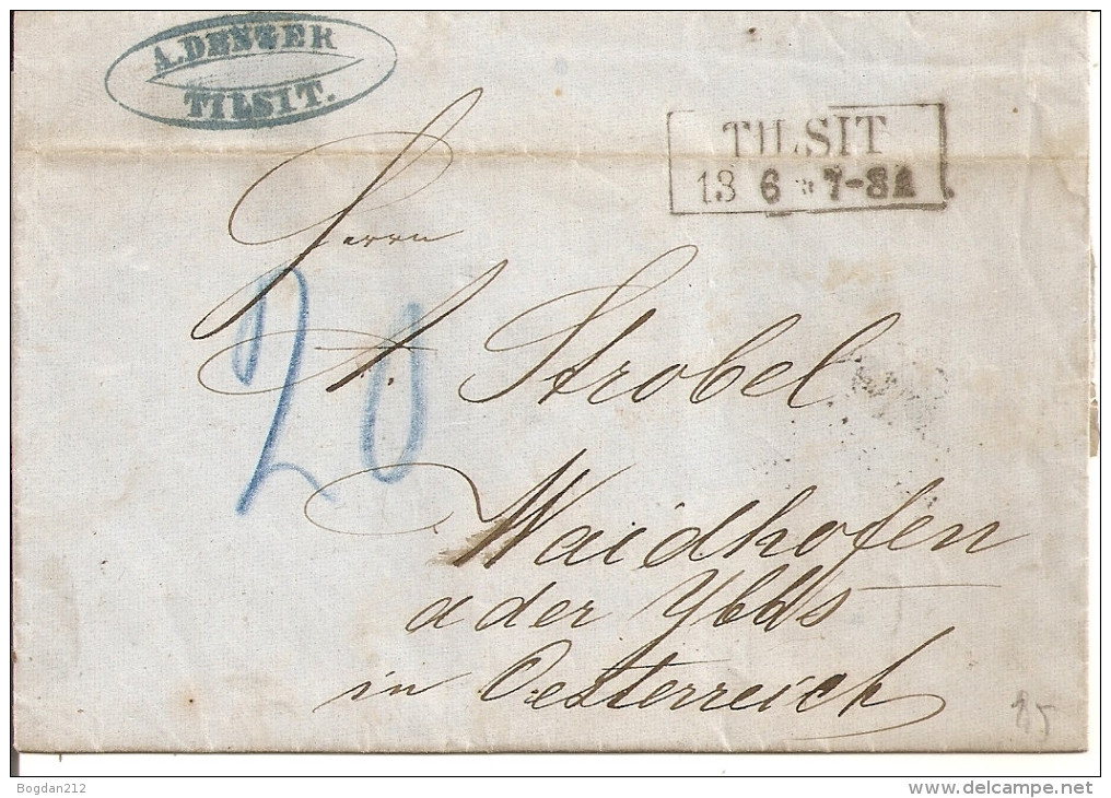 1863 - TILSIT, Gute Zustand, 3 Scans - Lettres & Documents