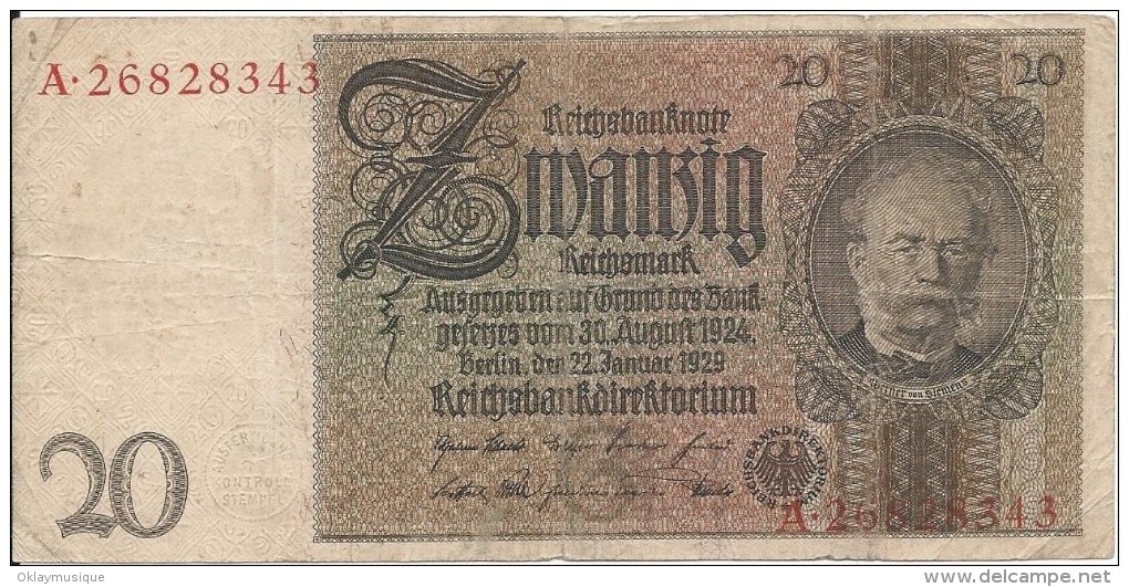 20 Mark 1924 - 20 Reichsmark