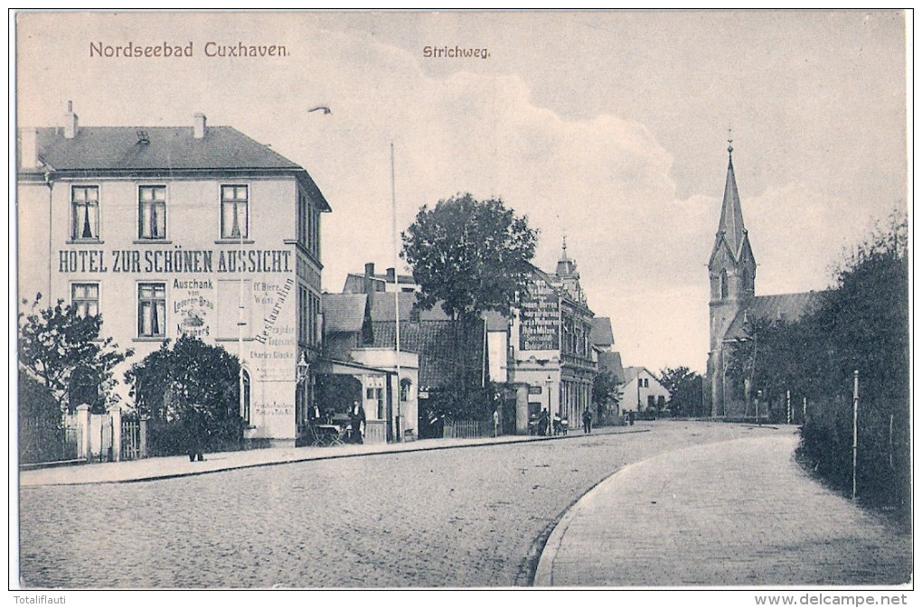 Nordseebad CUXHAVEN Hotel Zur Schönen Aussicht Strichweg Frische Austern TOP-Erhaltung UngelaufenVerlag A Angelbeck Hofp - Cuxhaven