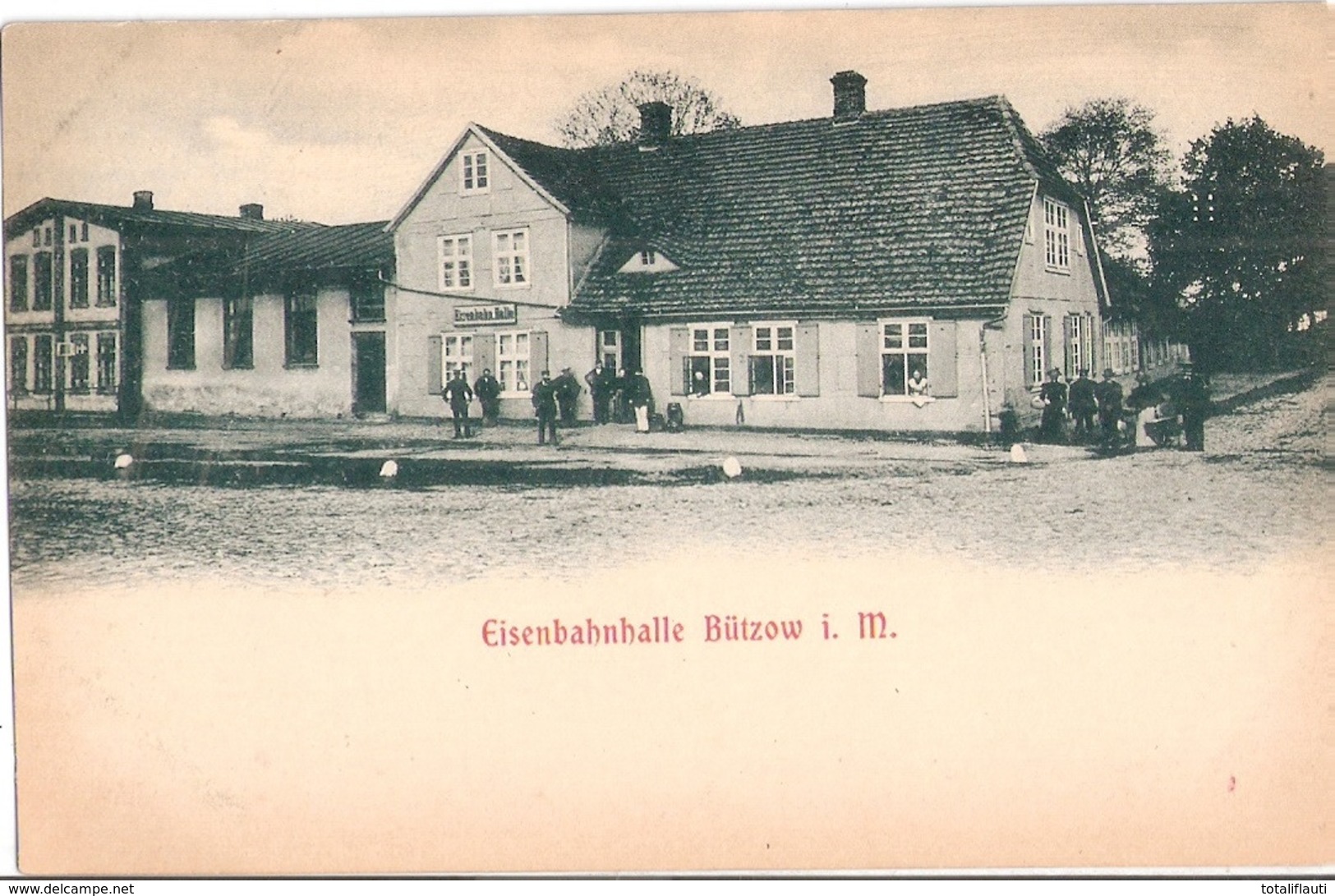 BÜTZOW Mecklenburg Eisenbahnhalle Grünlich Belebt Um 1905 Fast TOP-Erhaltung Ungelaufen - Buetzow