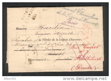 Cachet Grand Chancelier De La Légion D´Honneur - Retour Envoyeur 611 Sur Lettre Du 30 Août 1888 - 1877-1920: Période Semi Moderne