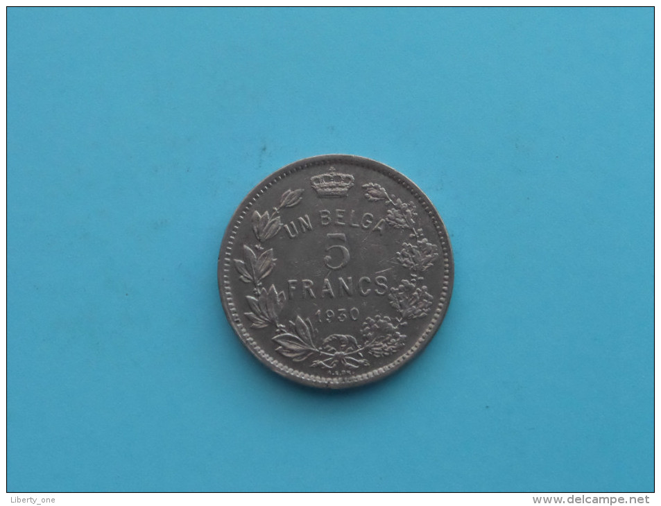 1930 FR - UN BELGA - 5 FRANCS ( Morin 382a ) ( Uncleaned - For Grade, Please See Photo ) ! - 5 Francs & 1 Belga