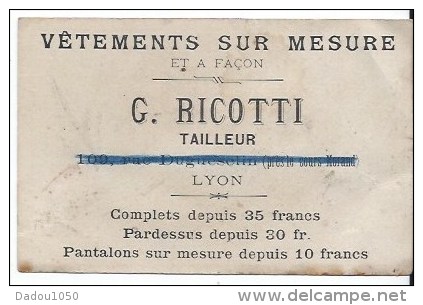 Carte Visite Publicité Vetements Sur Mesure  à Lyon - Tarjetas De Visita