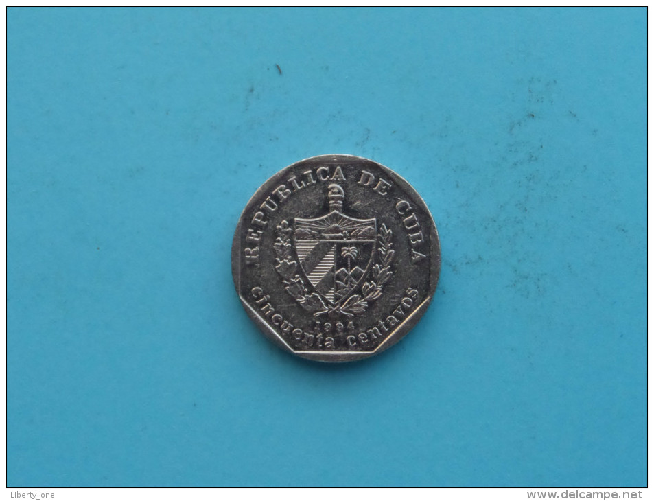 1994 - 50 Centavos / KM 578.1 ( Uncleaned - For Grade, Please See Photo ) ! - Cuba