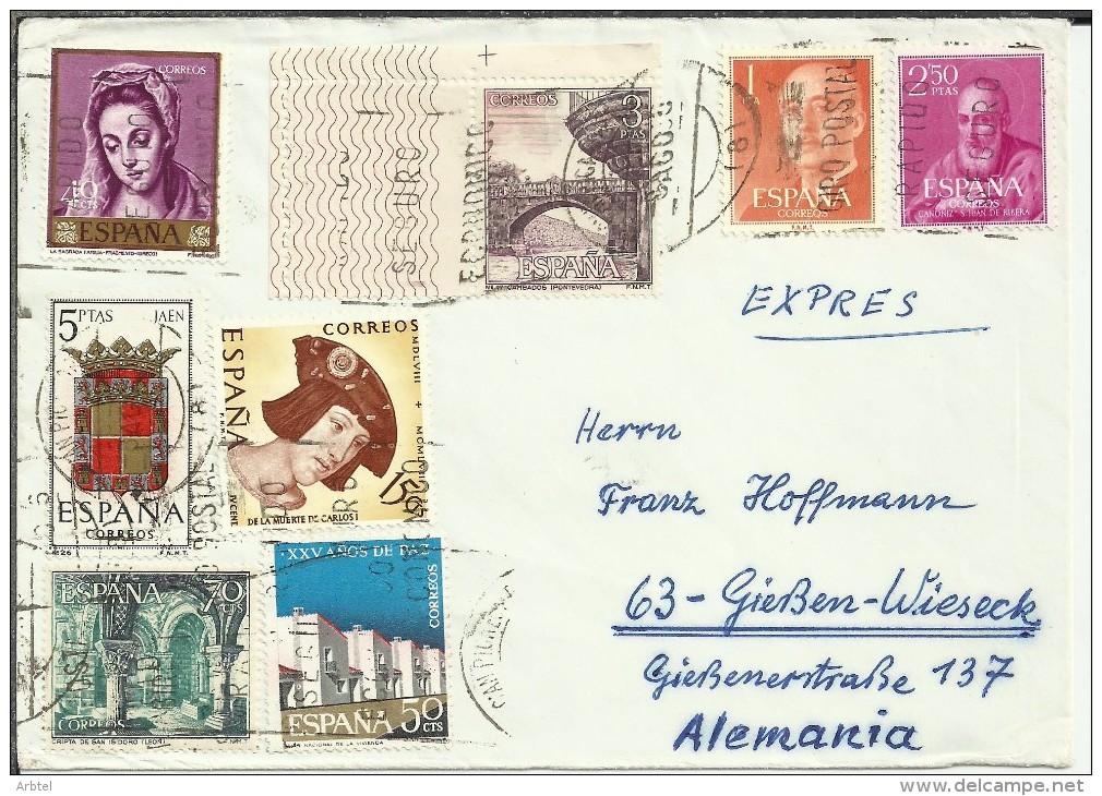 CAN PICAFORT BALEARES CC URGENTE SELLOS ARTE ESCUDO JAEN PINTURA CARLOS I CAMBADOS - Eilbriefmarken