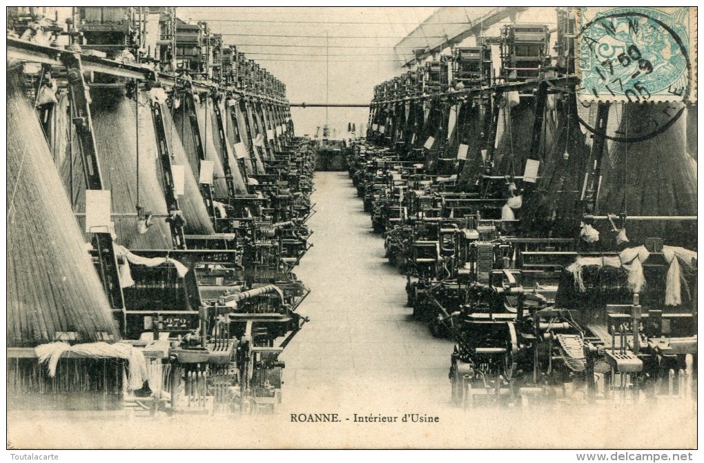 CPA 42 ROANNE INTERIEUR D USINE 1905 - Roanne