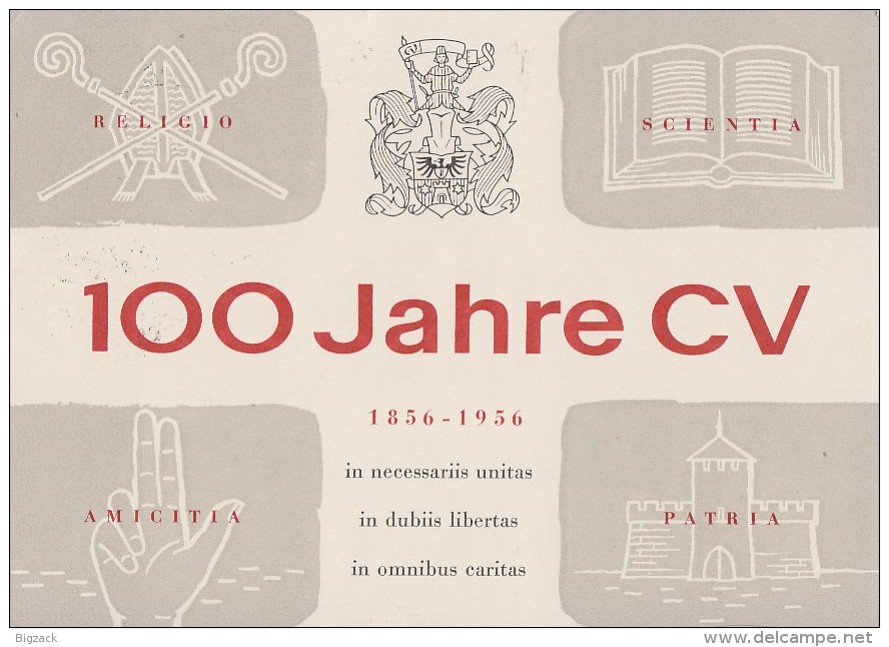 Bund Privat-Postkarte Luftpost Zur 70. Cartellversammlung München 26-30.7.56 SST - Cartes Postales Privées - Oblitérées