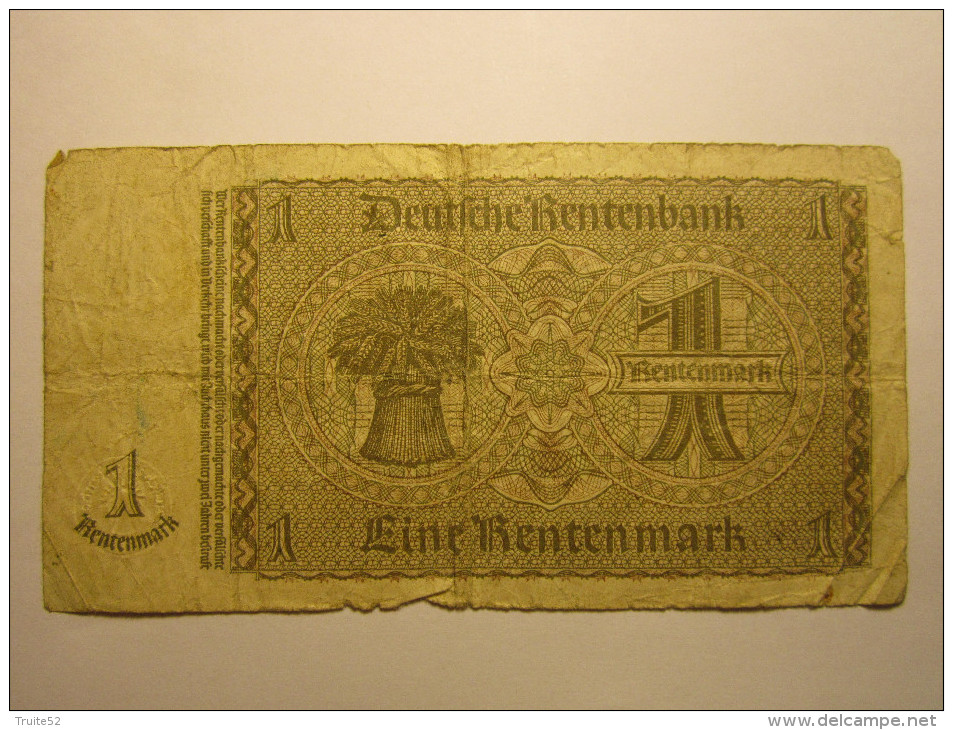 Allemagne, 1 Rentenmark Type 1937 - 1 Rentenmark