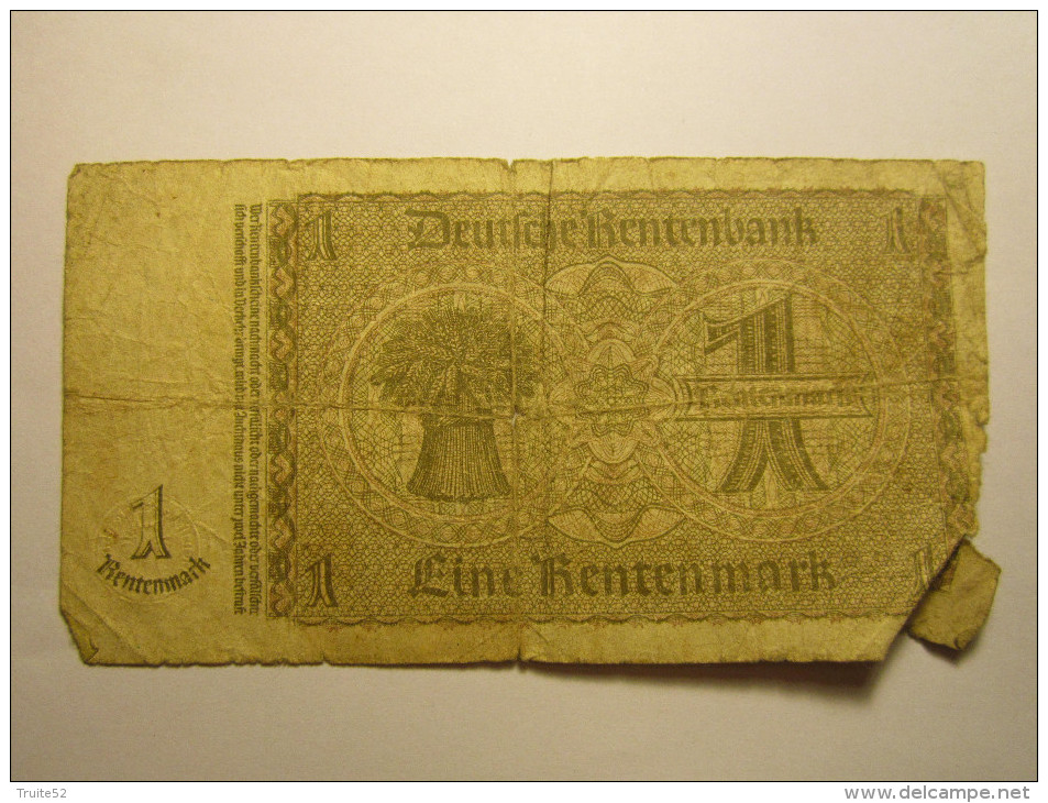 Allemagne, 1 Rentenmark Type 1937 - 1 Rentenmark