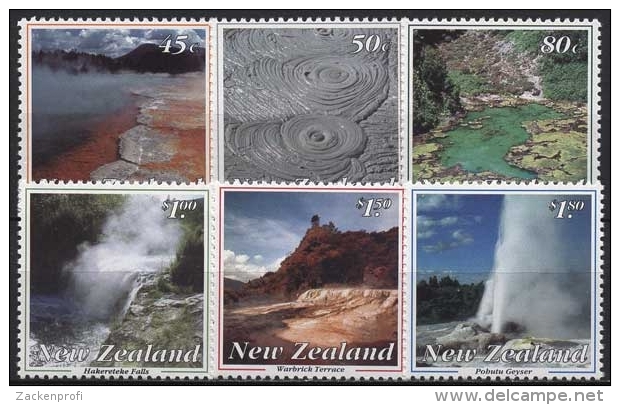 Neuseeland 1993 Landschaften Vulkan. Erscheinungen Rotorua 1284/89 Postfrisch - Ungebraucht