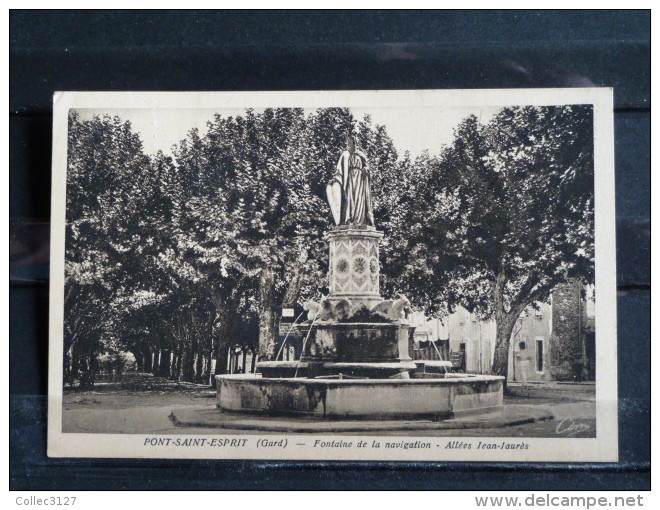 L5 - 30 - Pont Saint Esprit - Fontaine De La Navigation - Allées Jean Jaures - Edition CIM - 1942 - Pont-Saint-Esprit