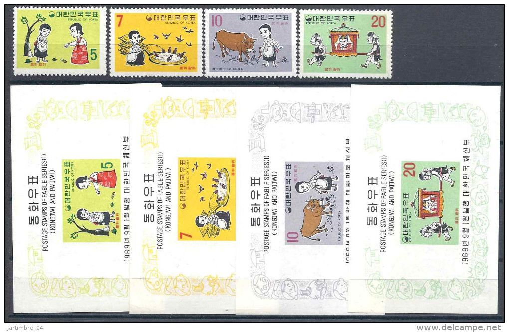 1969 COREE SUD 538-41+ BF 158-61** Fables, Léger Pli Sur BF 159 - Korea, South