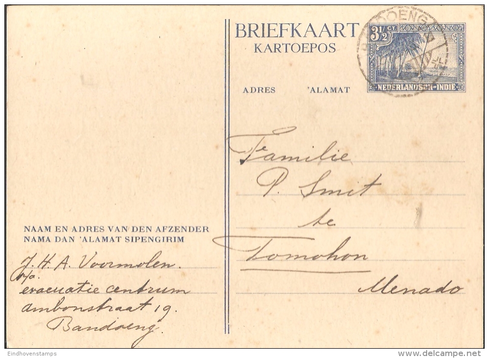 Ned.Indië, 1946 Briefkaarten, 2 Gestempeld Bandoeng Resp. Tanahgrogot (dik Karton), 1* Ongestempeld Met Kerstwens (dun) - Netherlands Indies