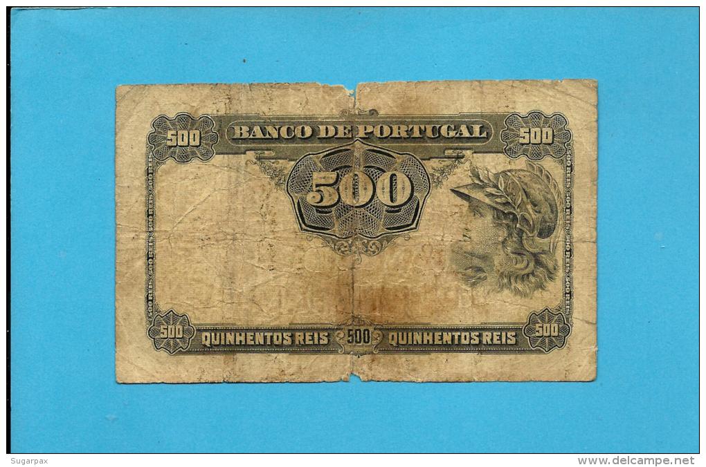 PORTUGAL - 500 REIS - ND ( 1917 - Old Date 27/12/1904 ) - Pick 105a - 2 Scans - Portugal