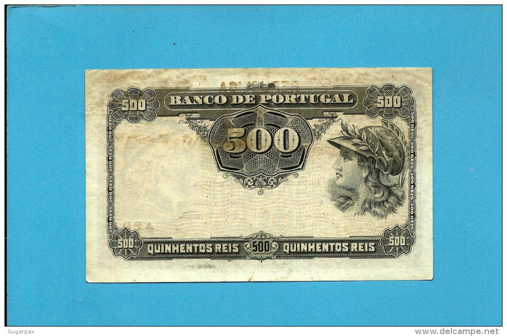 PORTUGAL - 500 REIS - ND ( 1917 - Old Date 27/12/1904 ) - Pick 105a - 2 Scans - Portugal