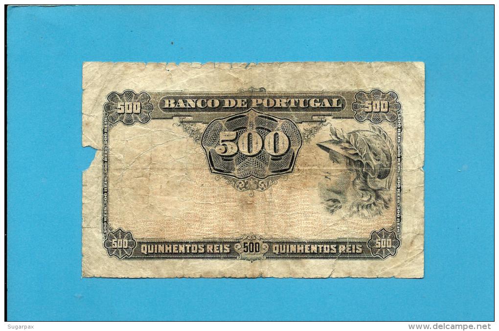 PORTUGAL - 500 REIS - ND ( 1917 - Old Date 30/09/1910 ) - Pick 105a - 2 Scans - Portugal