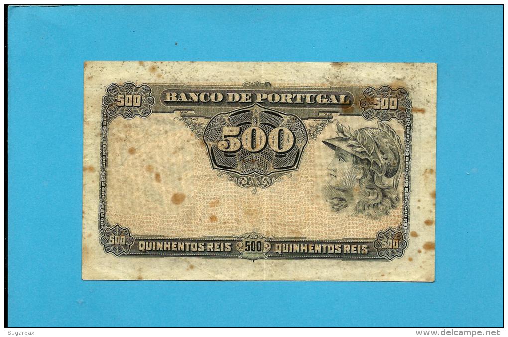 PORTUGAL - 500 REIS - ND ( 1917 - Old Date 30/09/1910 ) - Pick 105a - 2 Scans - Portugal