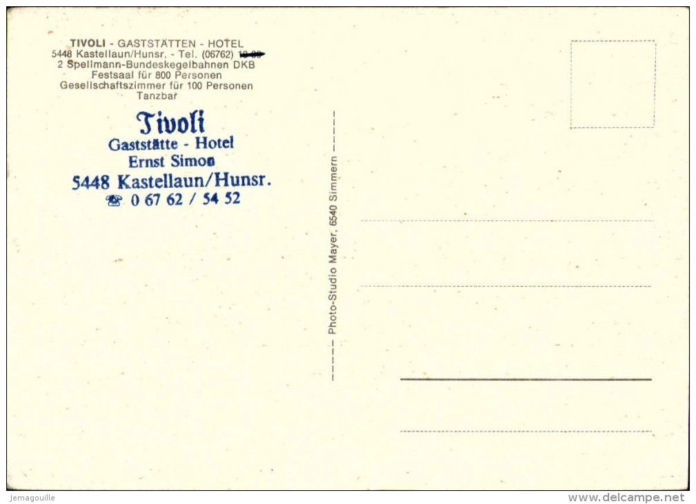 KASTELLAUN/HUNSR. - TIVOLI Gaststätten Hotel - Q-3 - Kastellaun