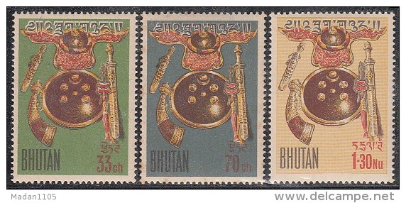 BHUTAN 1962,  Colombo Plan 3 Values, Complete Set,  MNH(**) - Bhutan