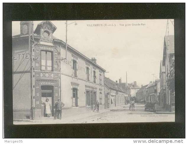 28 Villemeux Vue Prise Grande Rue édit. Chavet Animée , Bureau De Tabac Buvette - Villemeux-sur-Eure